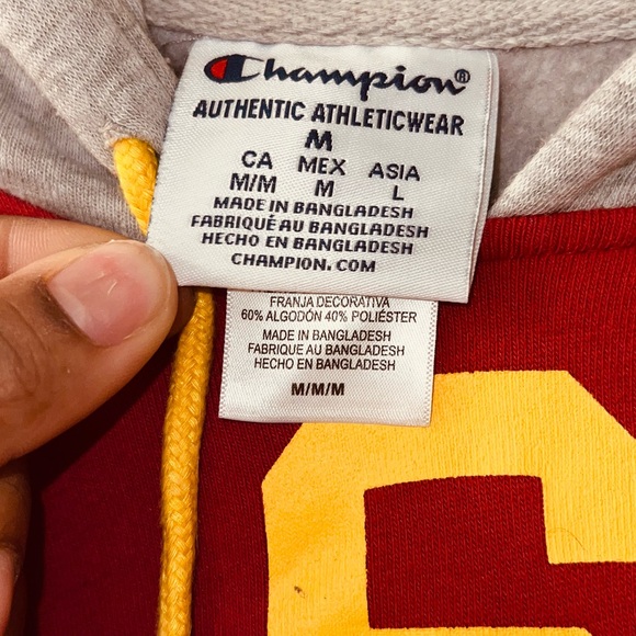✌️USC Trojans✌️ Men’s CHAMPION SC Interlock Pullover Hoodie Fleece - Sz M - Picture 4 of 4